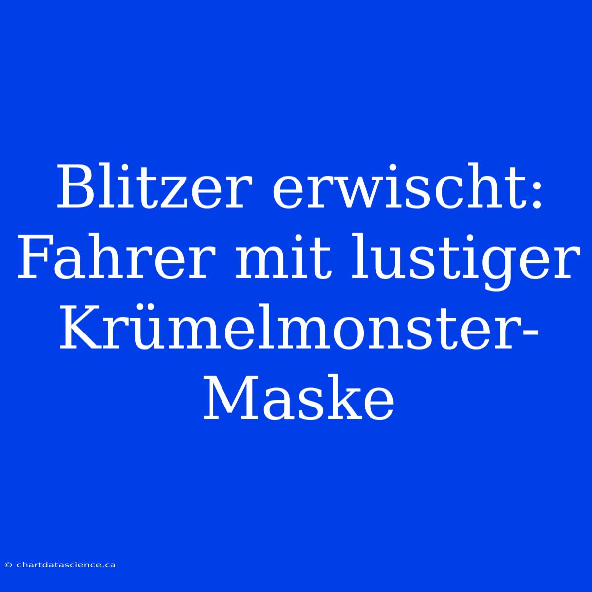 Blitzer Erwischt: Fahrer Mit Lustiger Krümelmonster-Maske