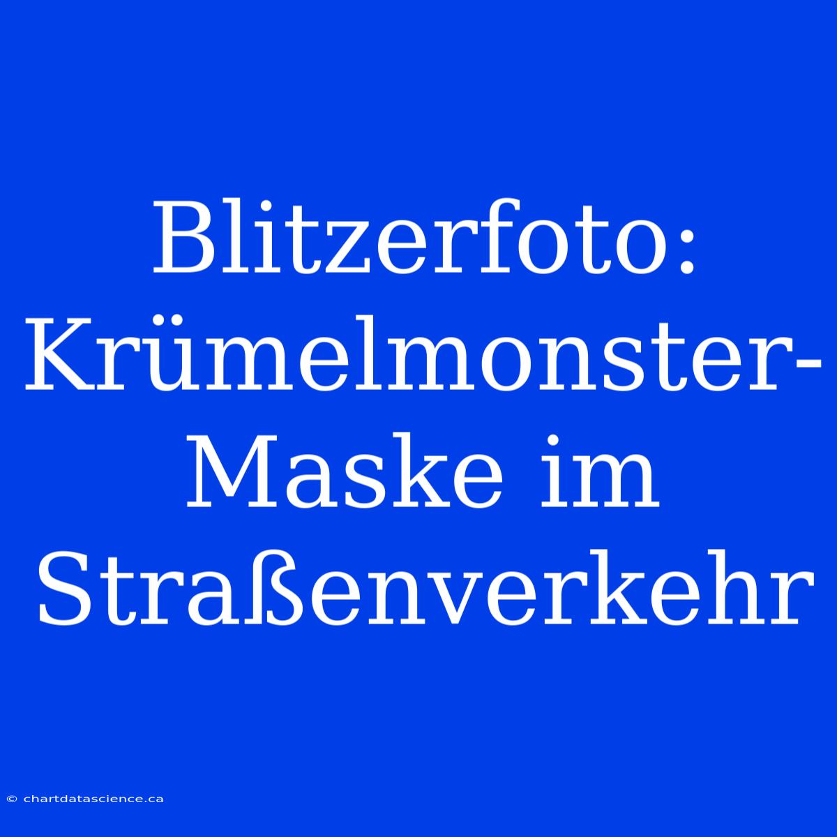 Blitzerfoto: Krümelmonster-Maske Im Straßenverkehr