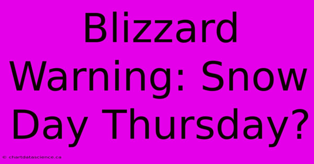 Blizzard Warning: Snow Day Thursday?