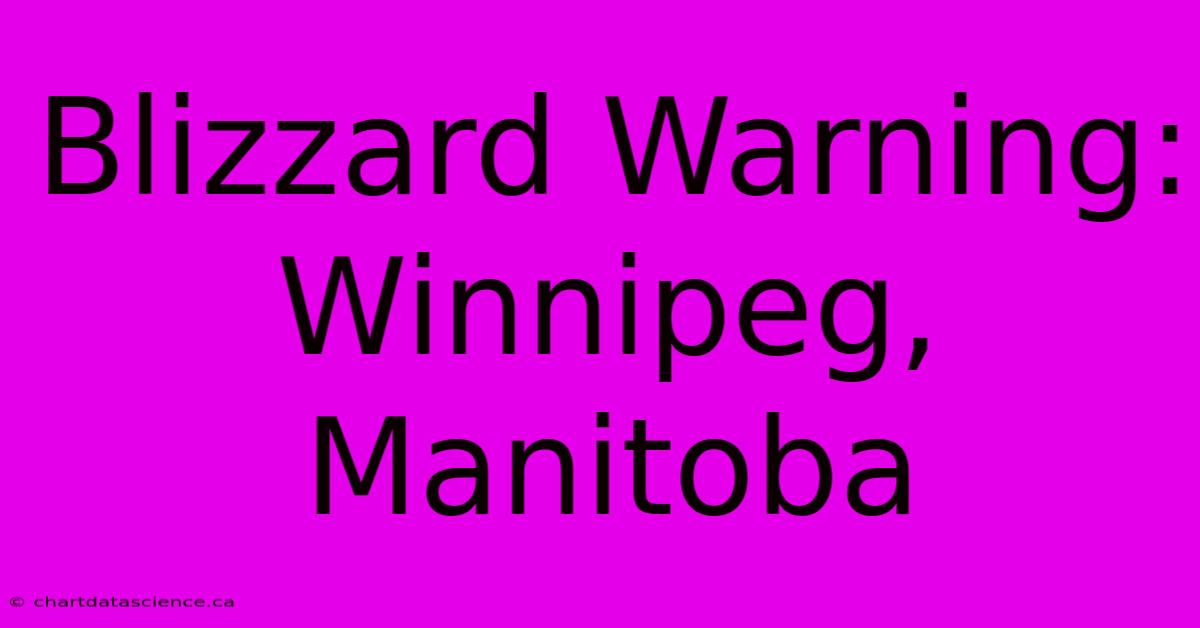 Blizzard Warning: Winnipeg, Manitoba