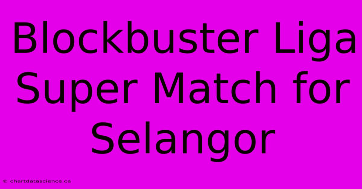 Blockbuster Liga Super Match For Selangor