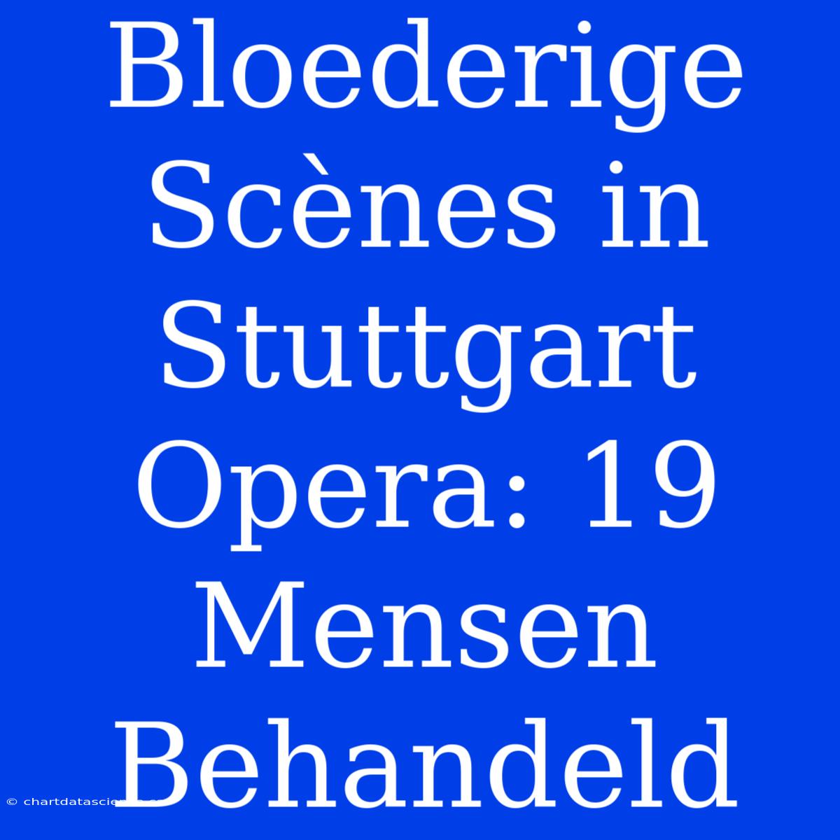 Bloederige Scènes In Stuttgart Opera: 19 Mensen Behandeld