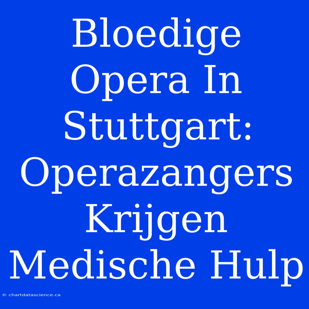 Bloedige Opera In Stuttgart: Operazangers Krijgen Medische Hulp