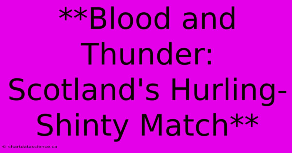 **Blood And Thunder: Scotland's Hurling-Shinty Match**