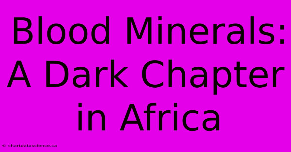 Blood Minerals: A Dark Chapter In Africa