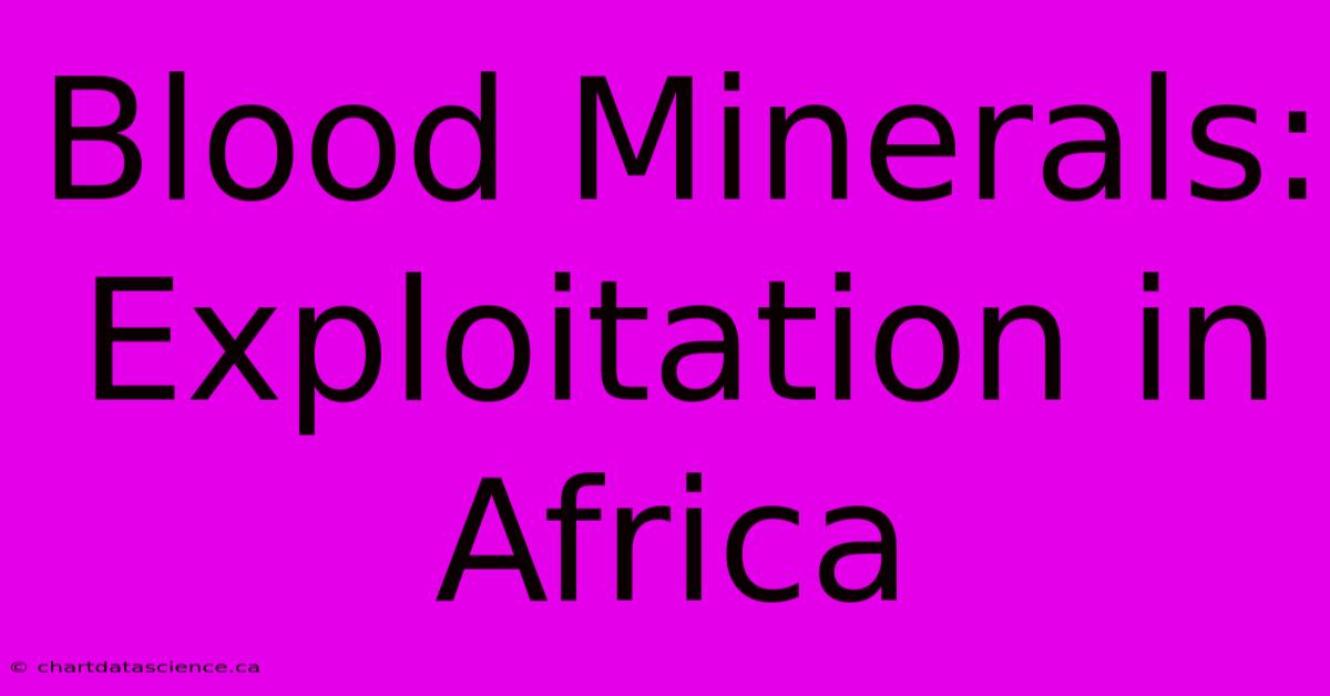 Blood Minerals: Exploitation In Africa