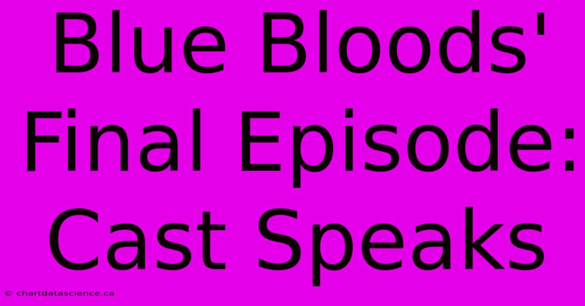 Blue Bloods' Final Episode: Cast Speaks