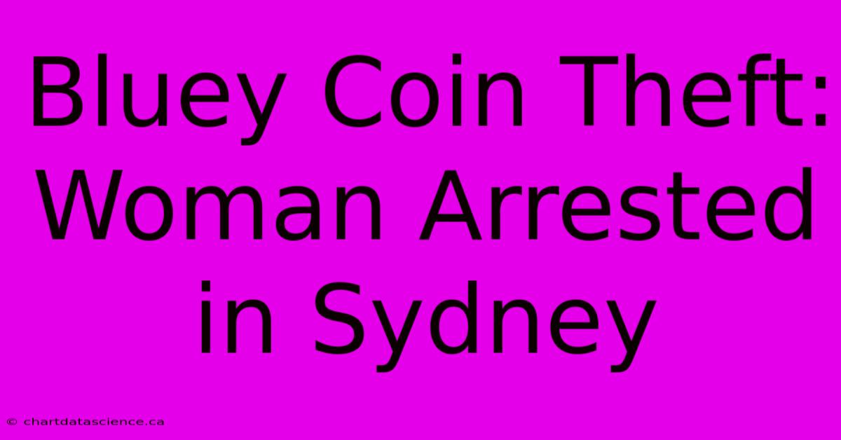 Bluey Coin Theft: Woman Arrested In Sydney