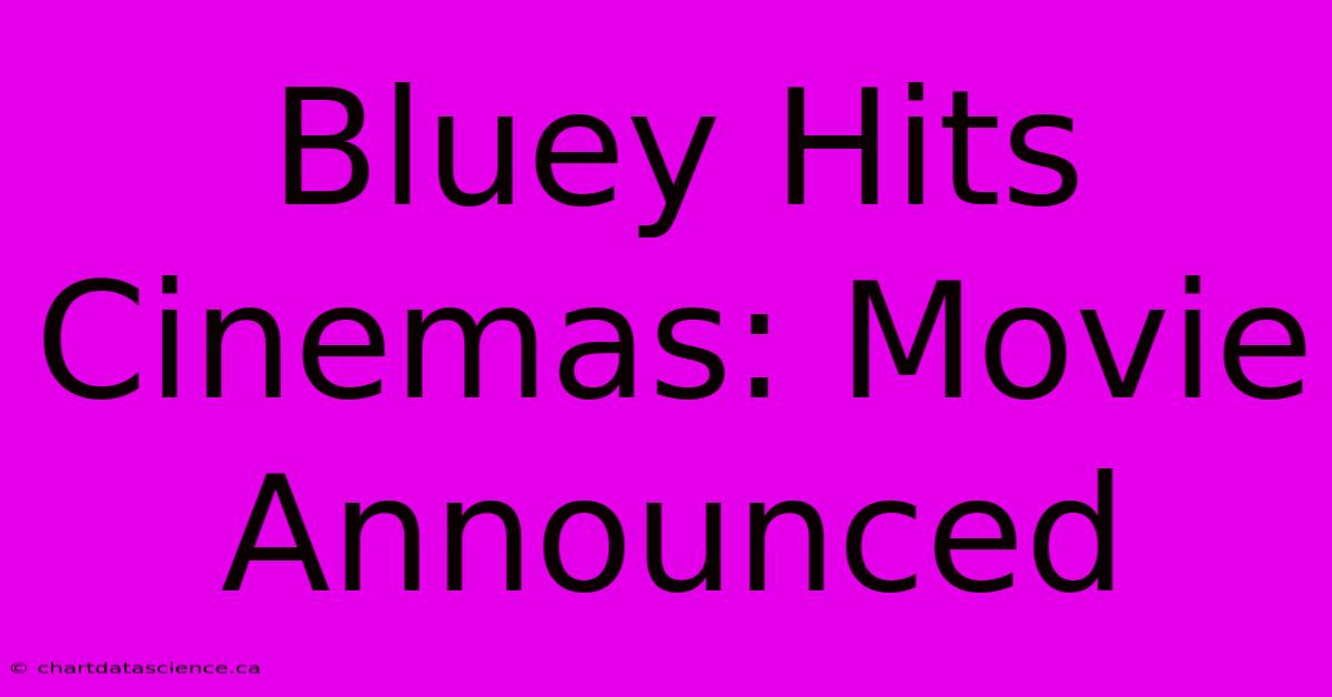 Bluey Hits Cinemas: Movie Announced