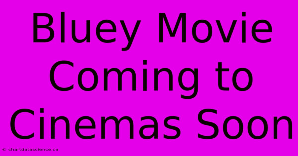 Bluey Movie Coming To Cinemas Soon