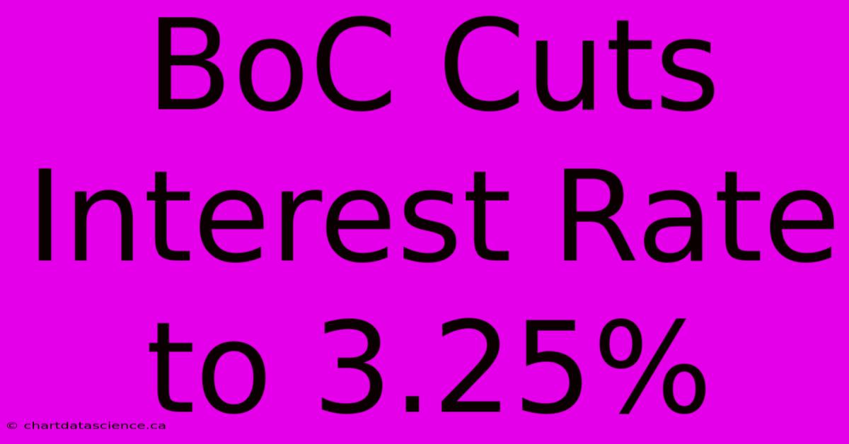 BoC Cuts Interest Rate To 3.25%