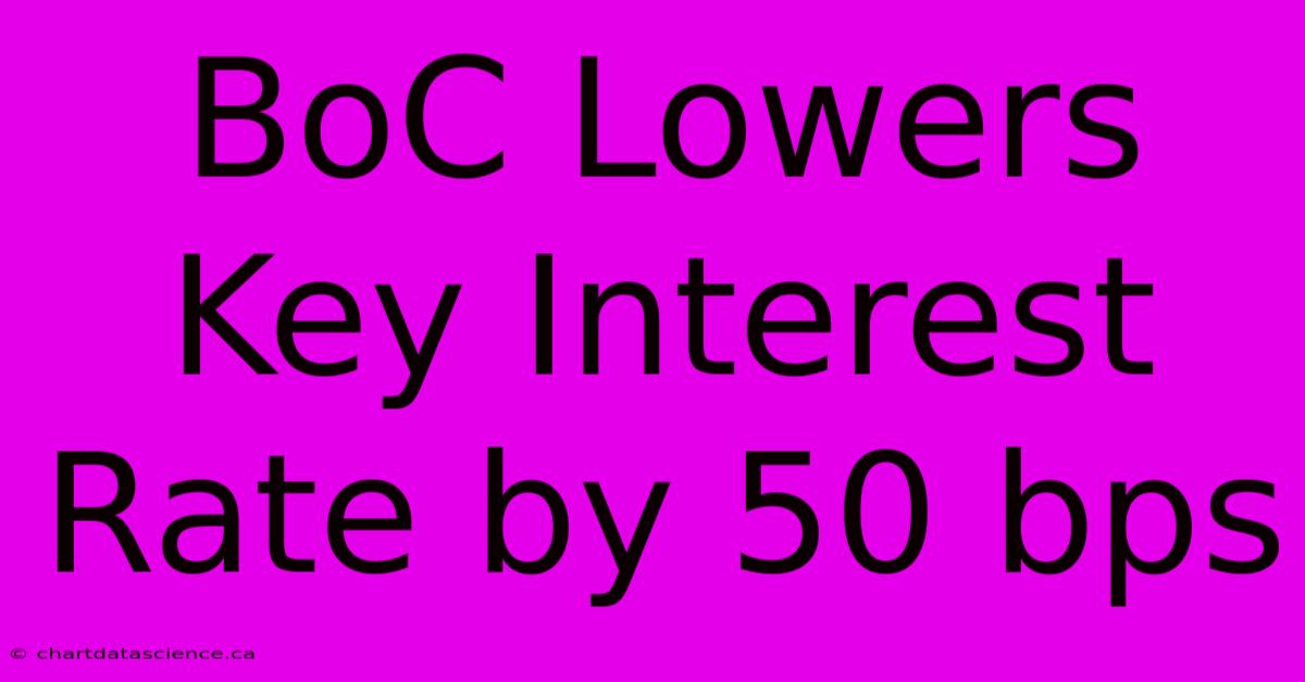 BoC Lowers Key Interest Rate By 50 Bps