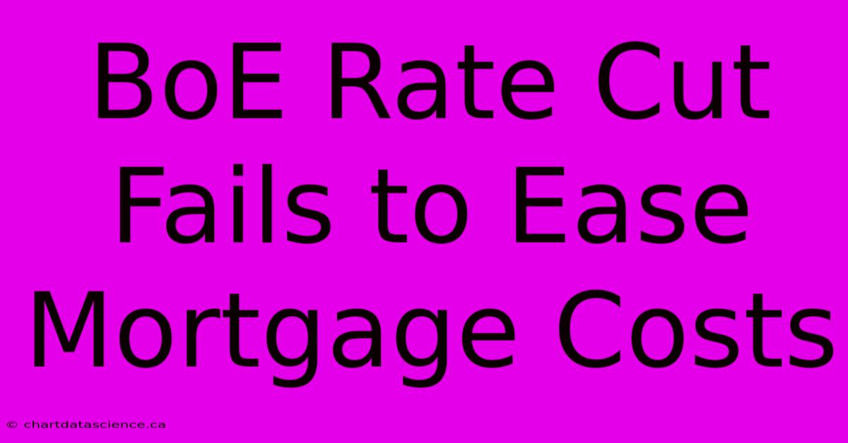 BoE Rate Cut Fails To Ease Mortgage Costs