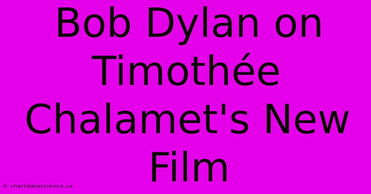 Bob Dylan On Timothée Chalamet's New Film