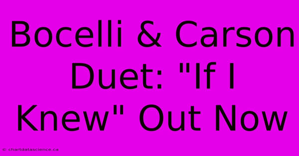 Bocelli & Carson Duet: 