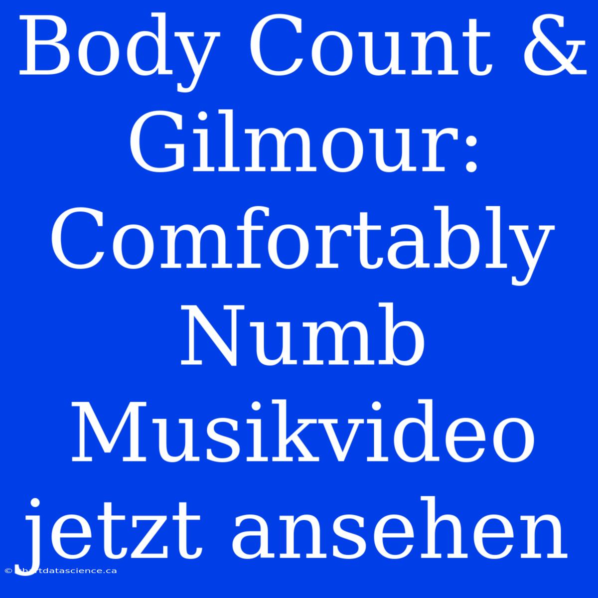 Body Count & Gilmour: Comfortably Numb Musikvideo Jetzt Ansehen