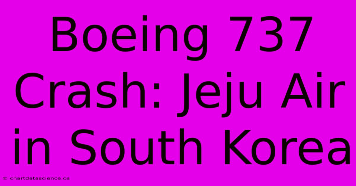 Boeing 737 Crash: Jeju Air In South Korea