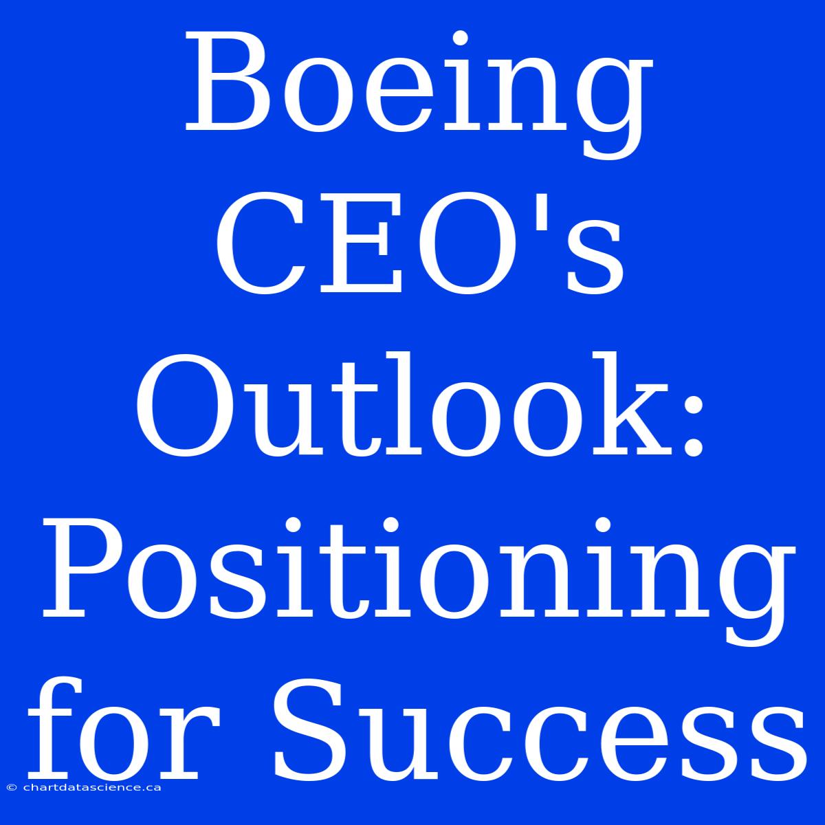 Boeing CEO's Outlook: Positioning For Success