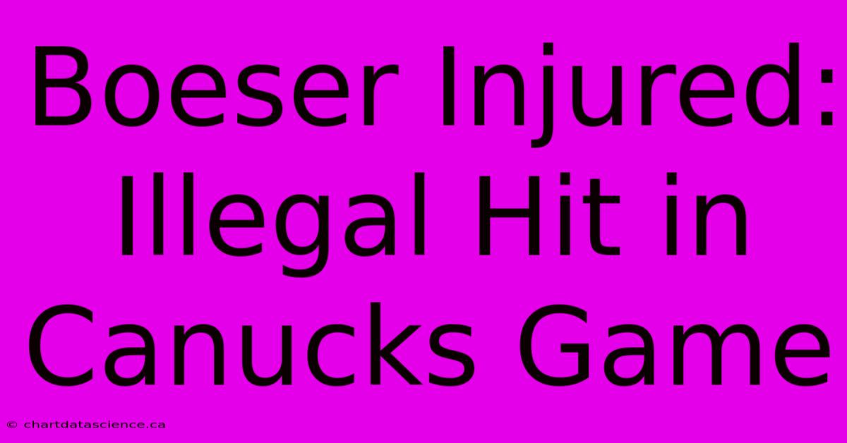 Boeser Injured: Illegal Hit In Canucks Game