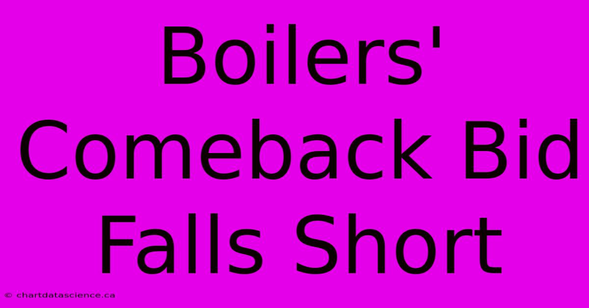 Boilers' Comeback Bid Falls Short