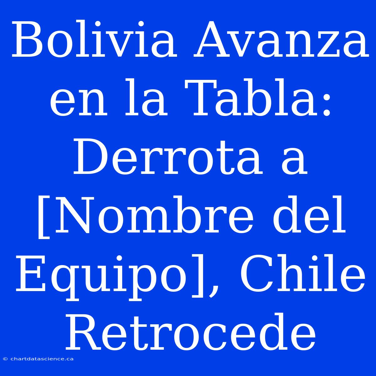 Bolivia Avanza En La Tabla: Derrota A [Nombre Del Equipo], Chile Retrocede