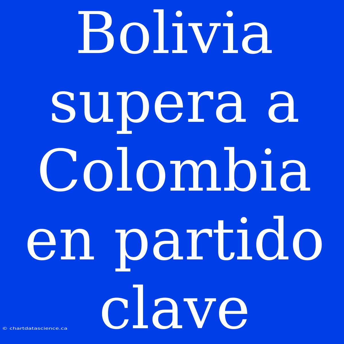 Bolivia Supera A Colombia En Partido Clave