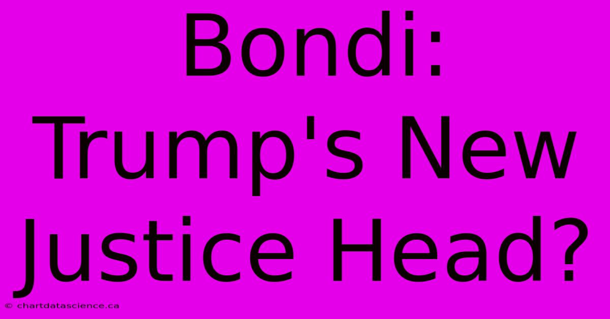 Bondi: Trump's New Justice Head?