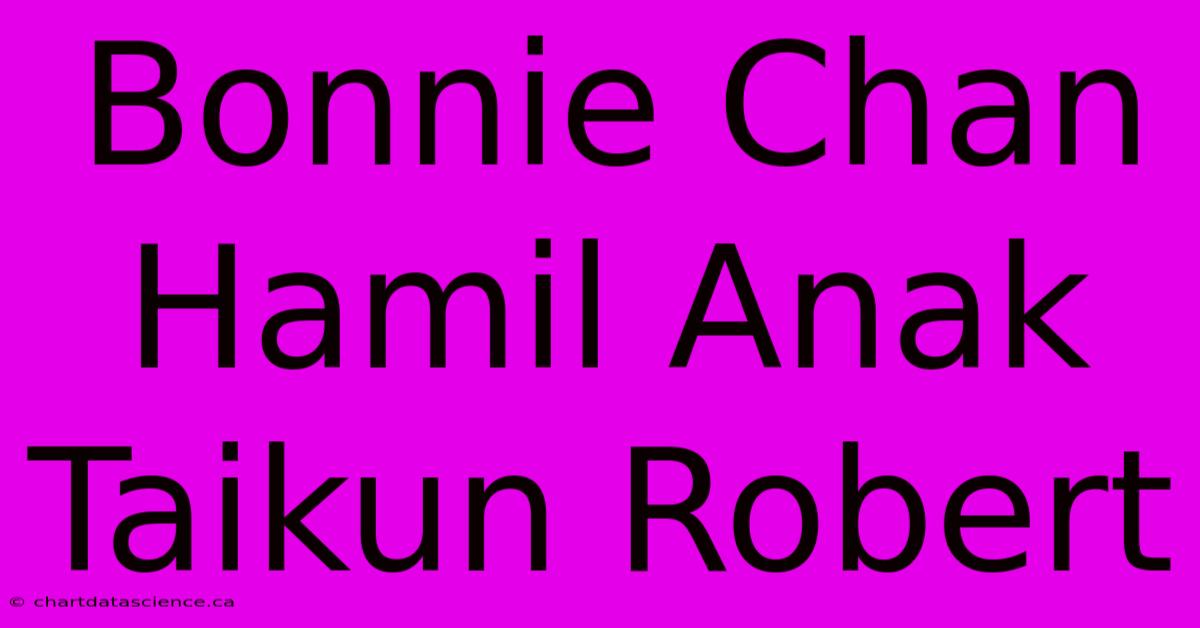 Bonnie Chan Hamil Anak Taikun Robert