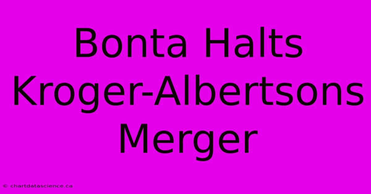 Bonta Halts Kroger-Albertsons Merger