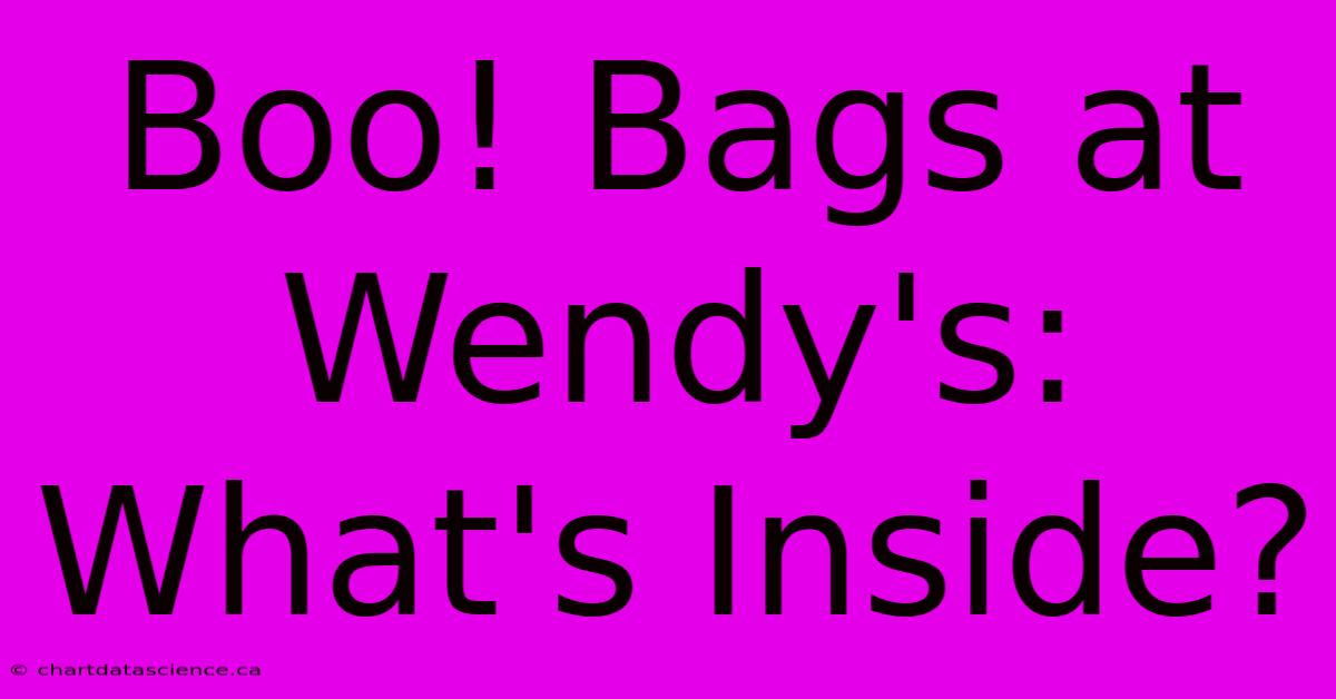 Boo! Bags At Wendy's: What's Inside?