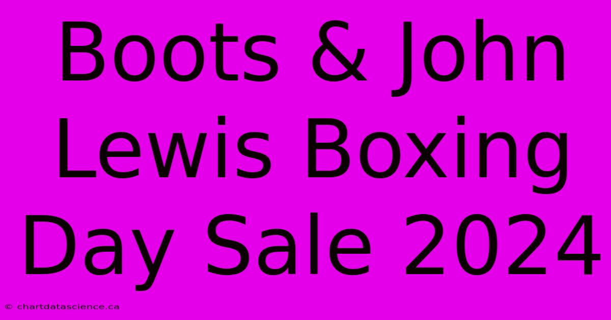 Boots & John Lewis Boxing Day Sale 2024