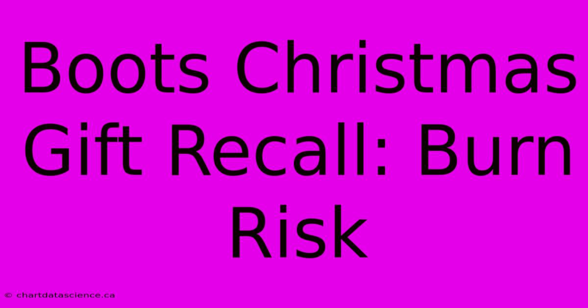 Boots Christmas Gift Recall: Burn Risk