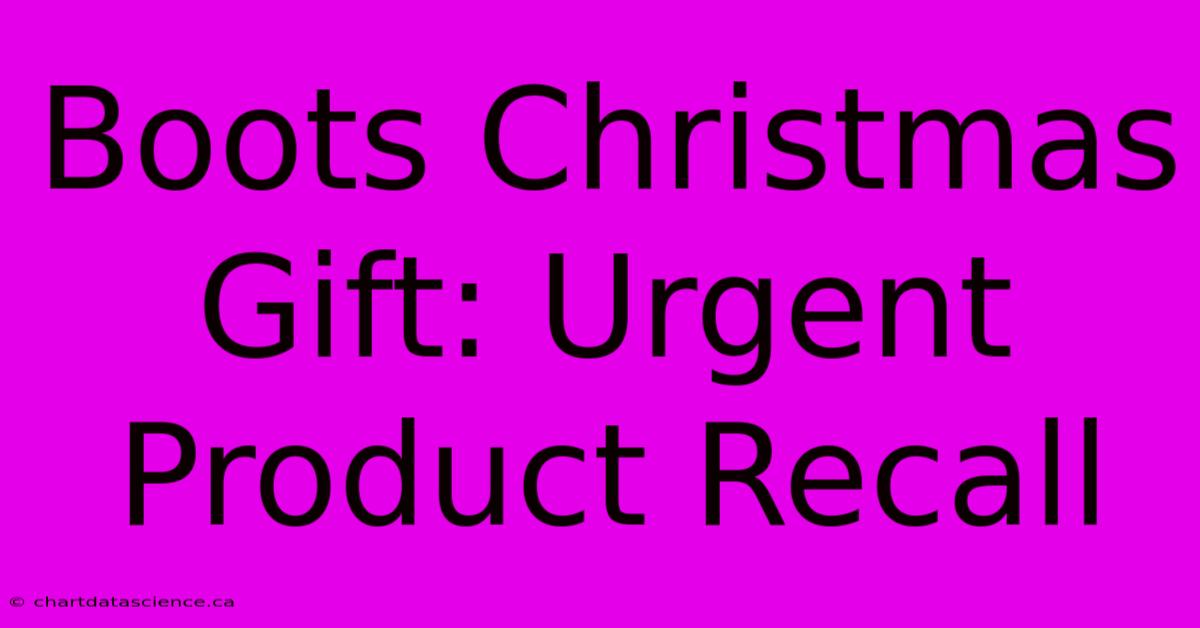 Boots Christmas Gift: Urgent Product Recall