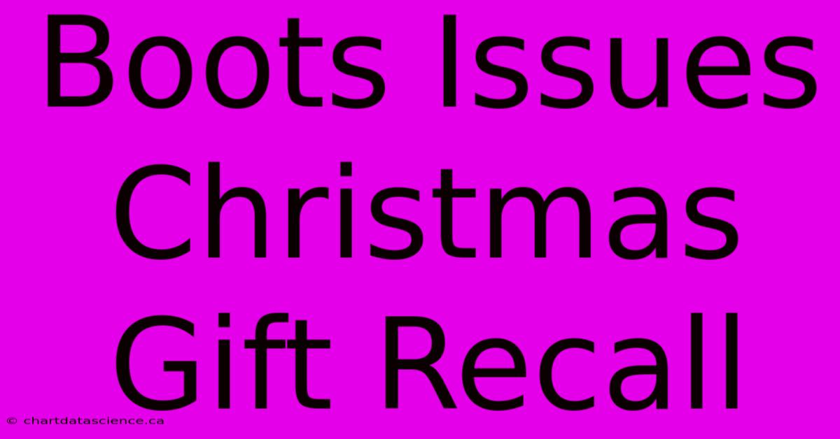 Boots Issues Christmas Gift Recall