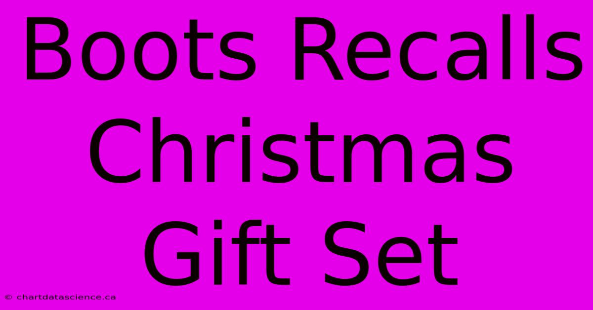 Boots Recalls Christmas Gift Set