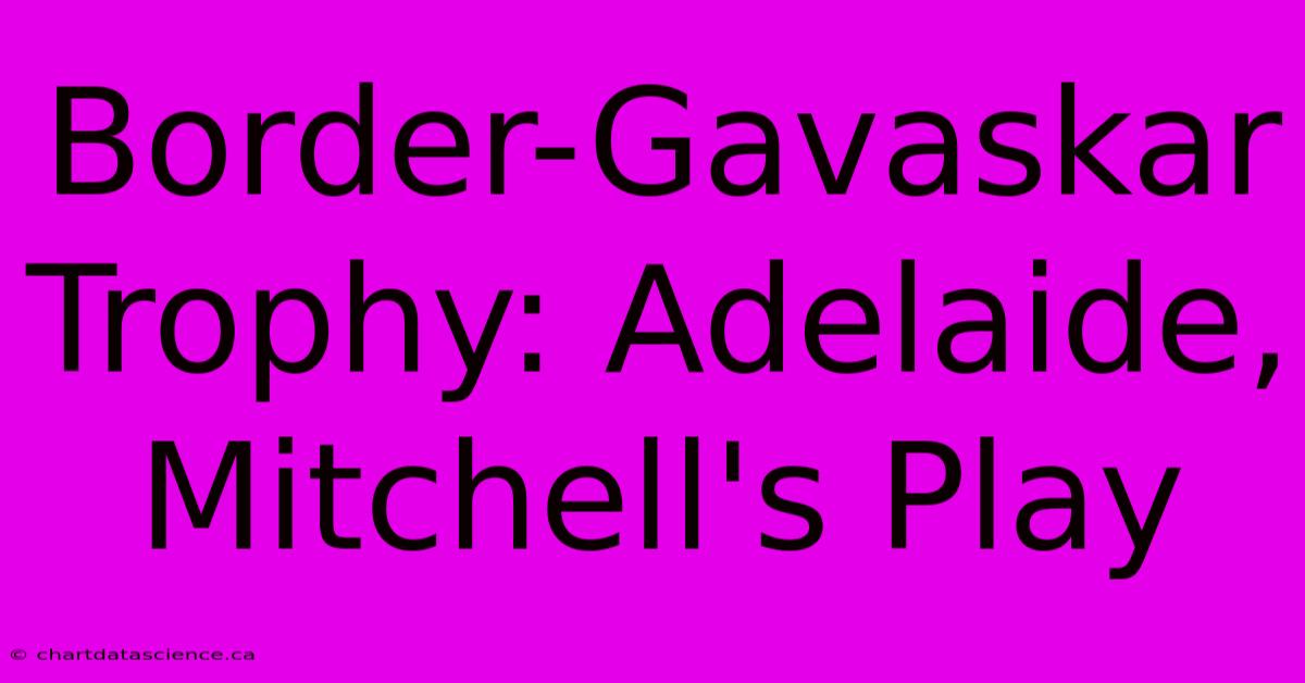 Border-Gavaskar Trophy: Adelaide, Mitchell's Play