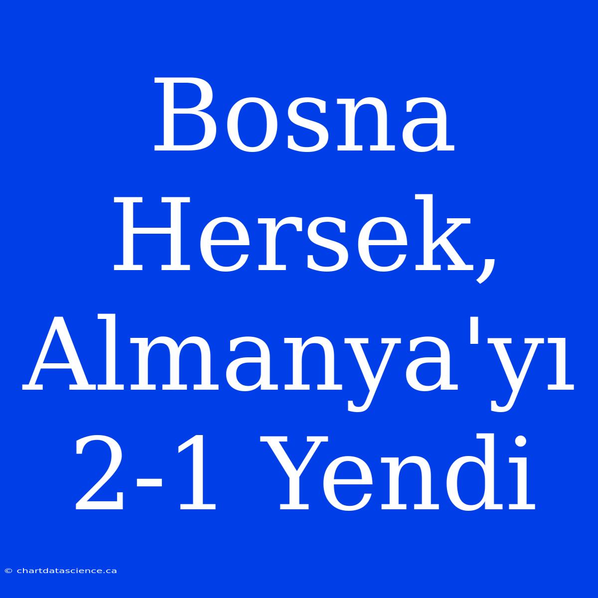 Bosna Hersek, Almanya'yı 2-1 Yendi