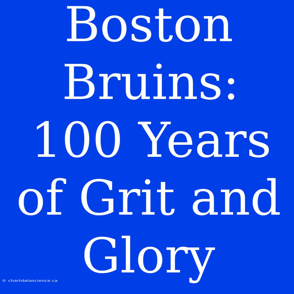 Boston Bruins: 100 Years Of Grit And Glory