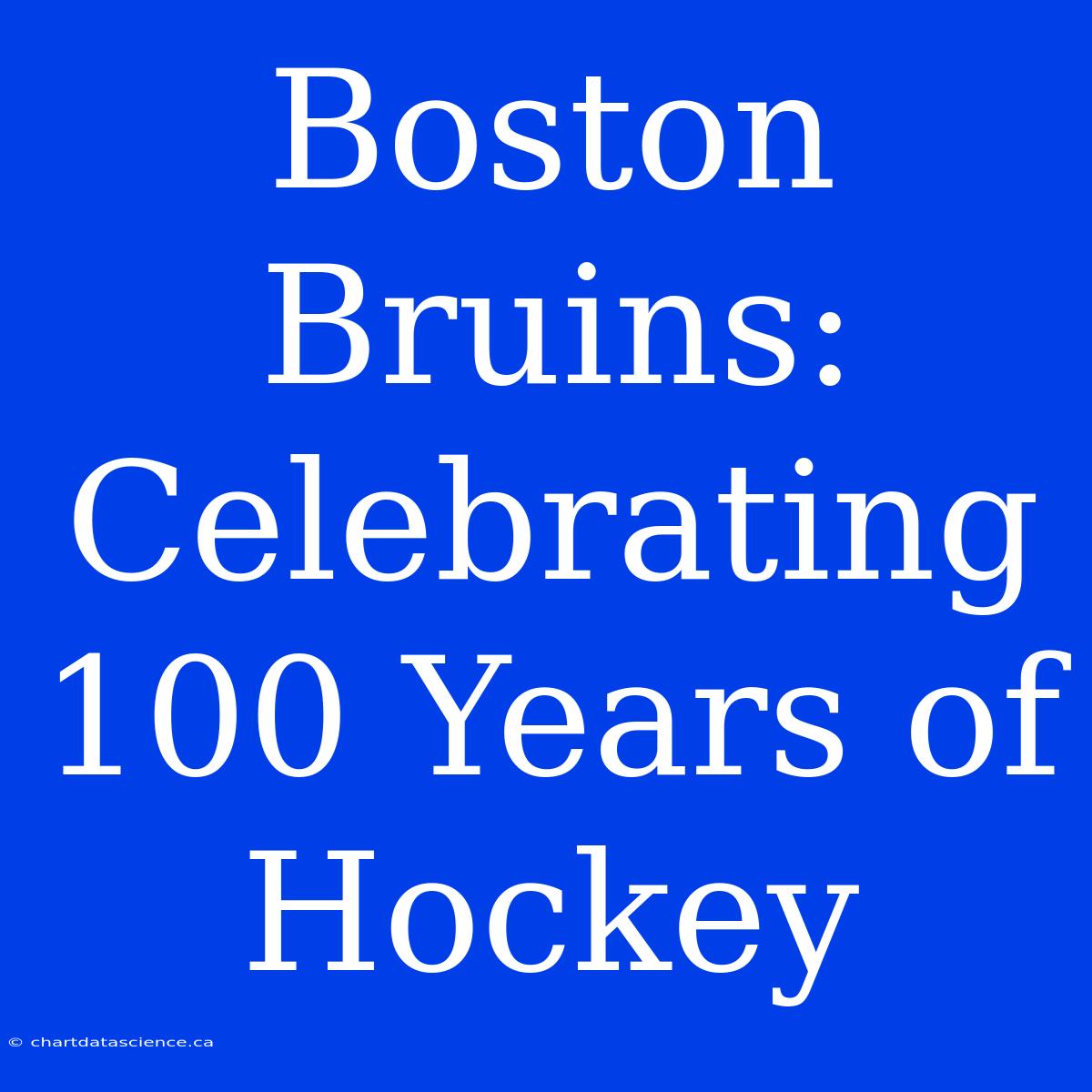 Boston Bruins: Celebrating 100 Years Of Hockey