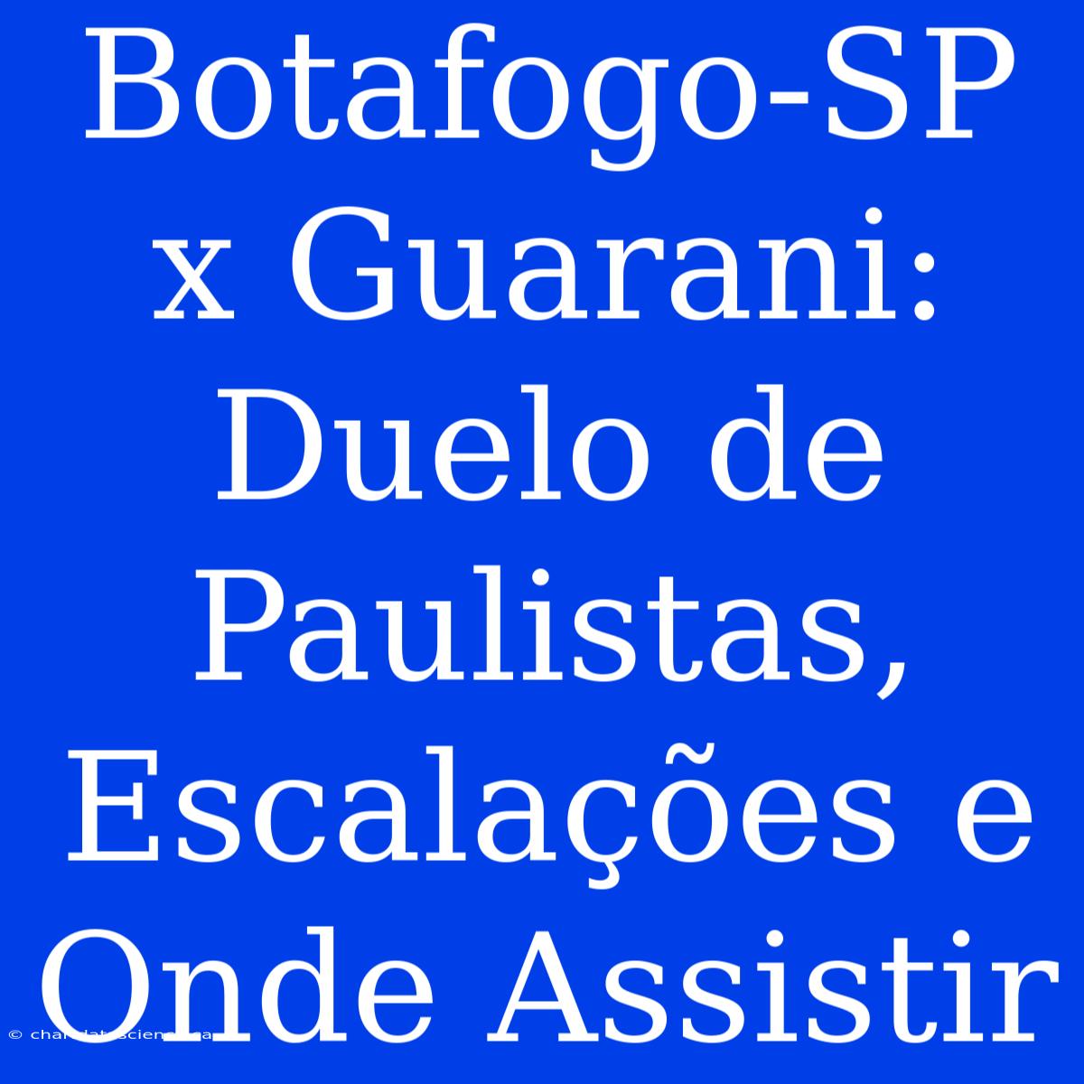 Botafogo-SP X Guarani: Duelo De Paulistas, Escalações E Onde Assistir