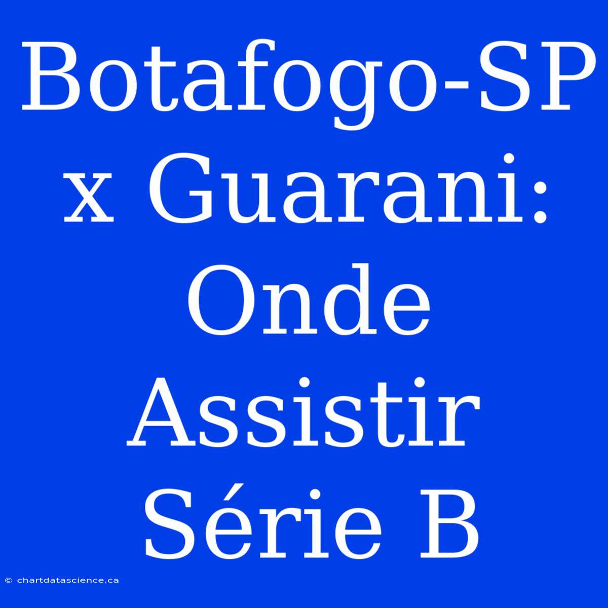 Botafogo-SP X Guarani: Onde Assistir Série B