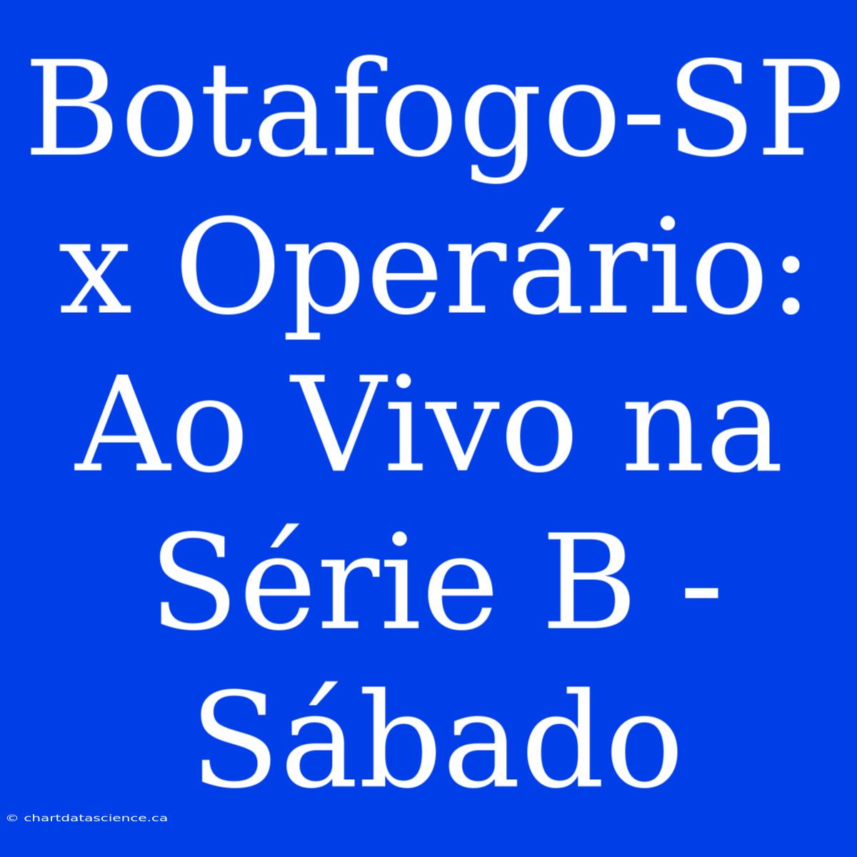 Botafogo-SP X Operário:  Ao Vivo Na Série B -  Sábado