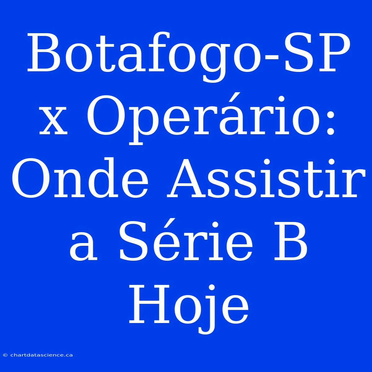 Botafogo-SP X Operário:  Onde Assistir A Série B Hoje