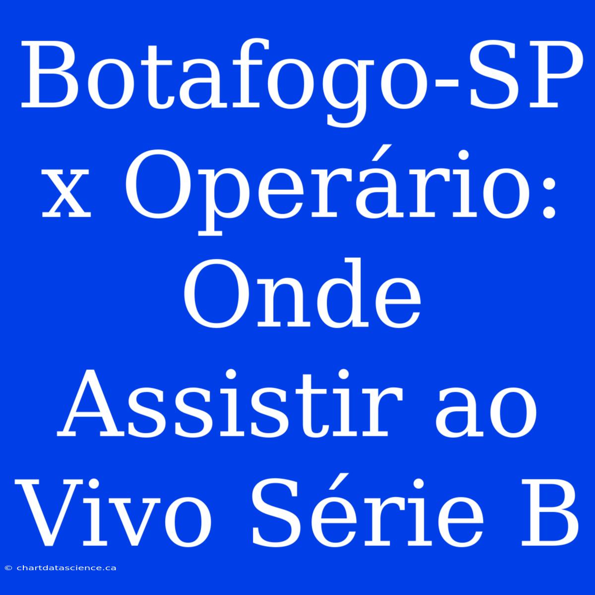 Botafogo-SP X Operário: Onde Assistir Ao Vivo Série B