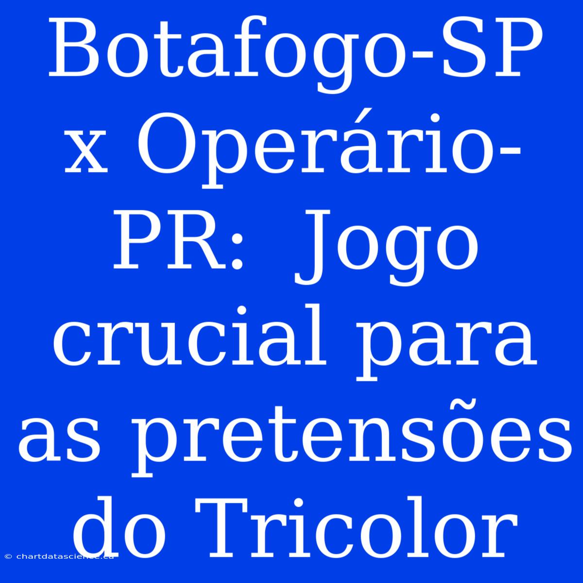 Botafogo-SP X Operário-PR:  Jogo Crucial Para As Pretensões Do Tricolor