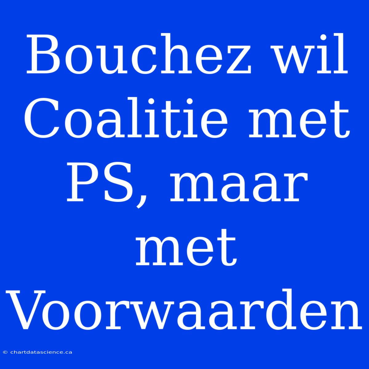 Bouchez Wil Coalitie Met PS, Maar Met Voorwaarden