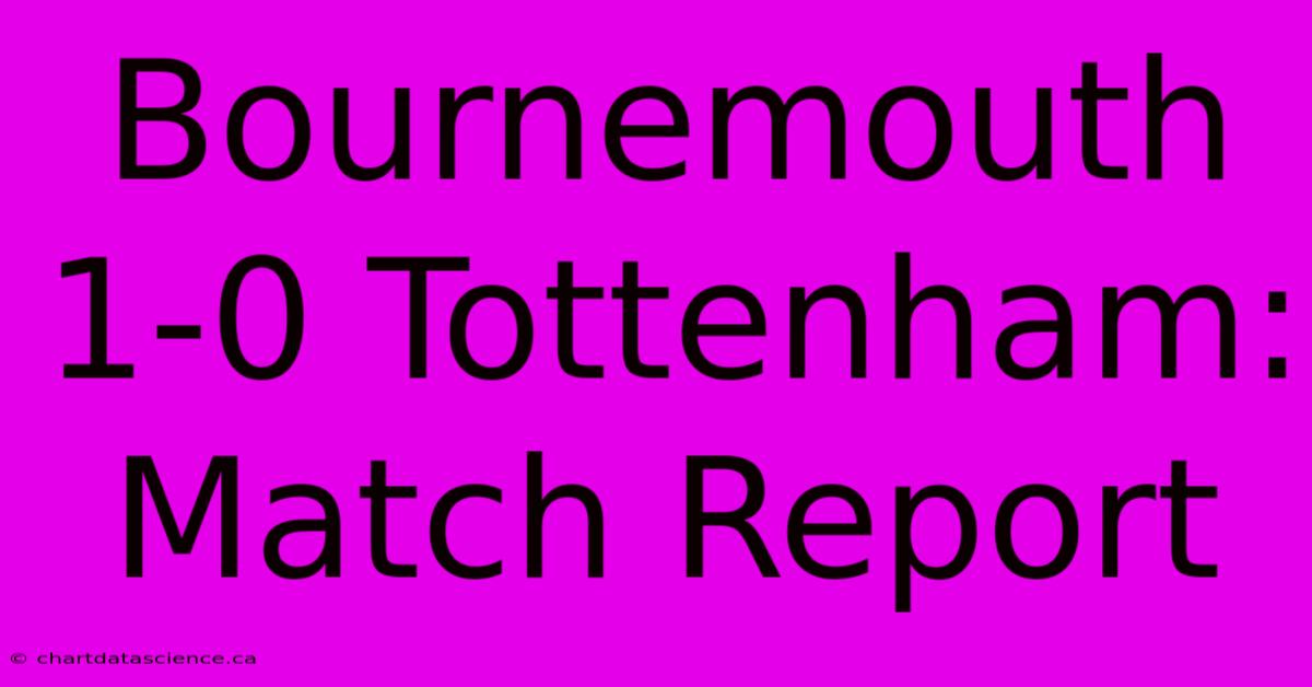 Bournemouth 1-0 Tottenham: Match Report