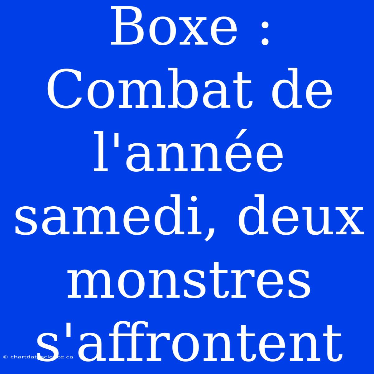 Boxe : Combat De L'année Samedi, Deux Monstres S'affrontent