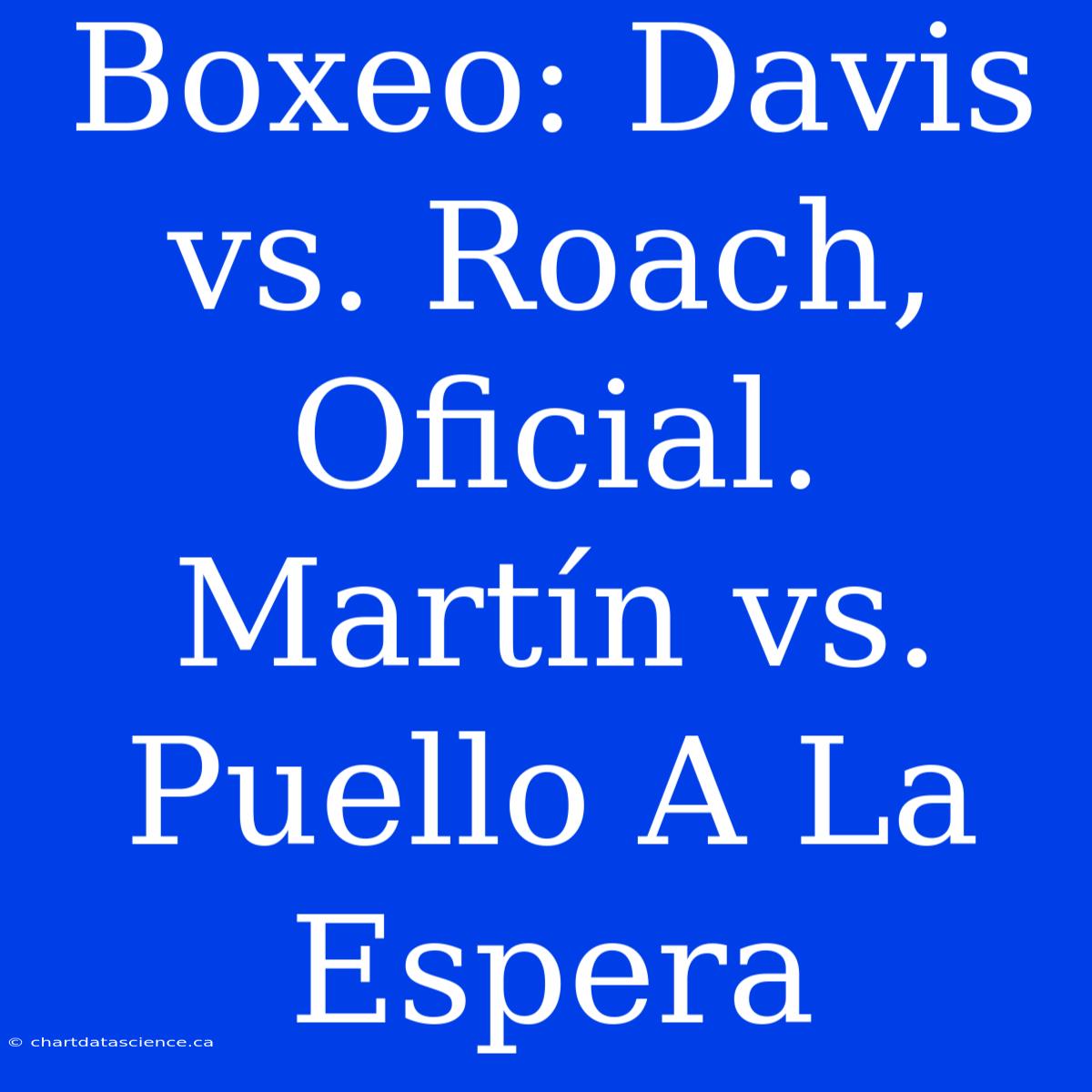 Boxeo: Davis Vs. Roach, Oficial. Martín Vs. Puello A La Espera