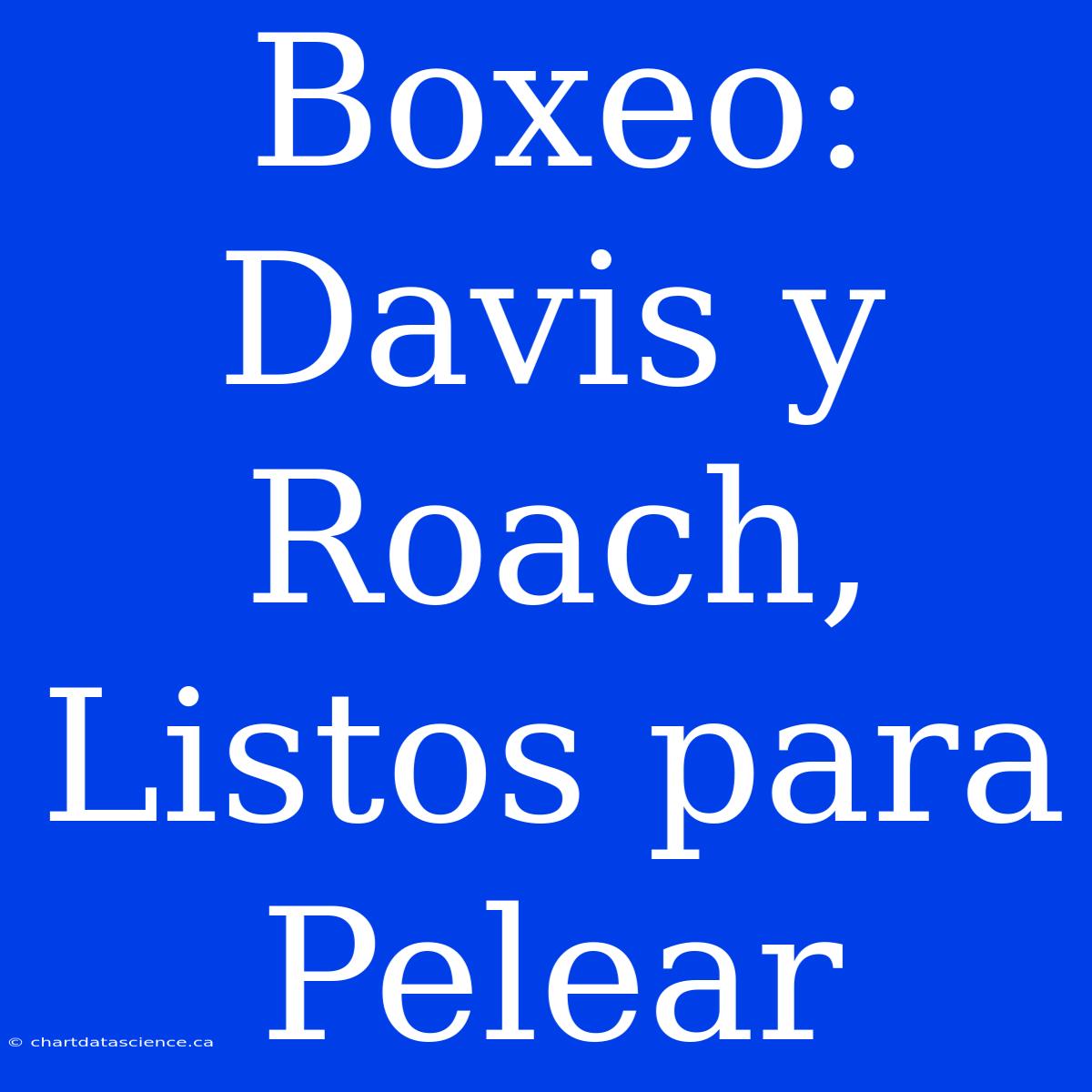 Boxeo: Davis Y Roach, Listos Para Pelear